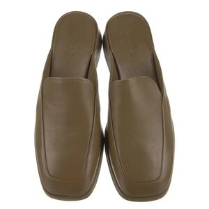 Vince Leather Mule Slip-on Slides with Slight Heel - Size 8